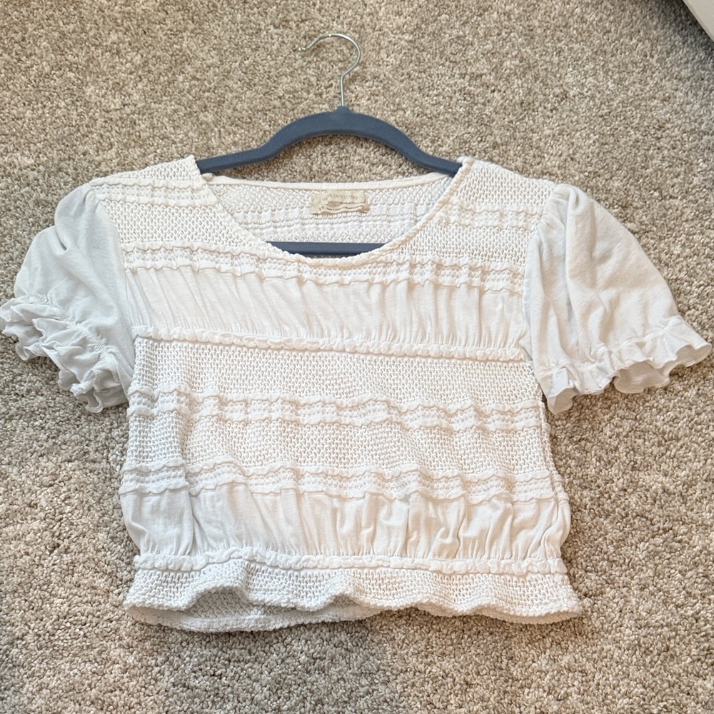 Urban Outfitters Cream Textured Knit Top